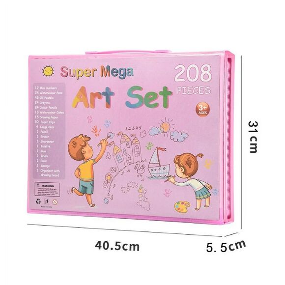 208 PCS Art Supplies Drawing Kit for Kids Adults Set with Double Sided Trifold - Picture 7 of 14